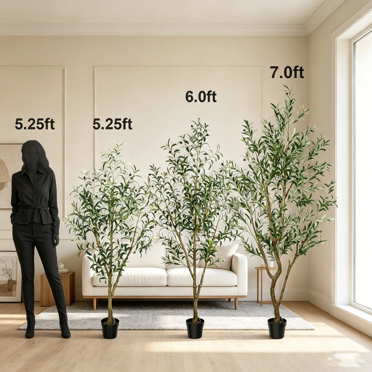 Olitree Artificial Olive Tree With Natural Wood Trunk Home Decoration