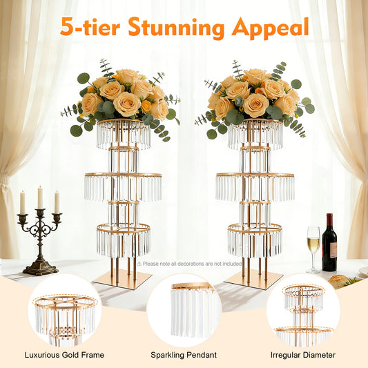 Five Tier Wedding Flower Stand For Elegant Event Centerpieces