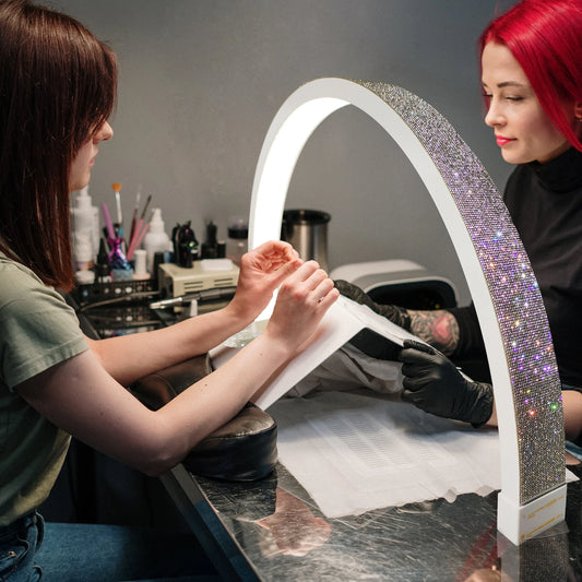 Fosoto Nail Table Lamp With LED Half Moon Ring Light