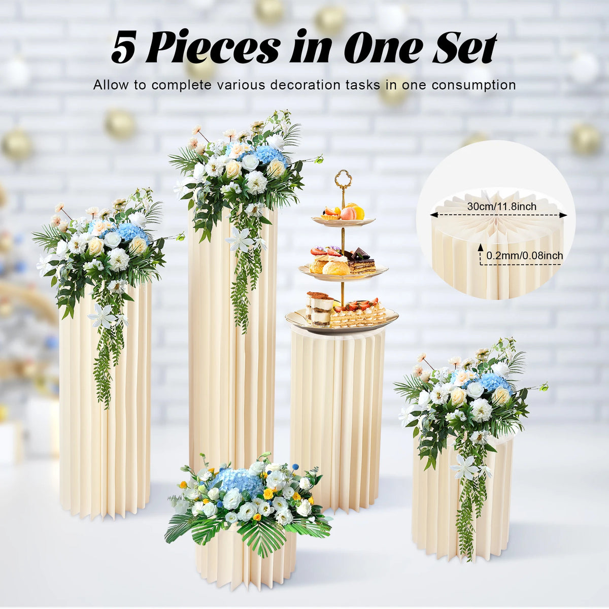 Bymaocar Reusable Cardboard Flower Stand Display Holder for Events