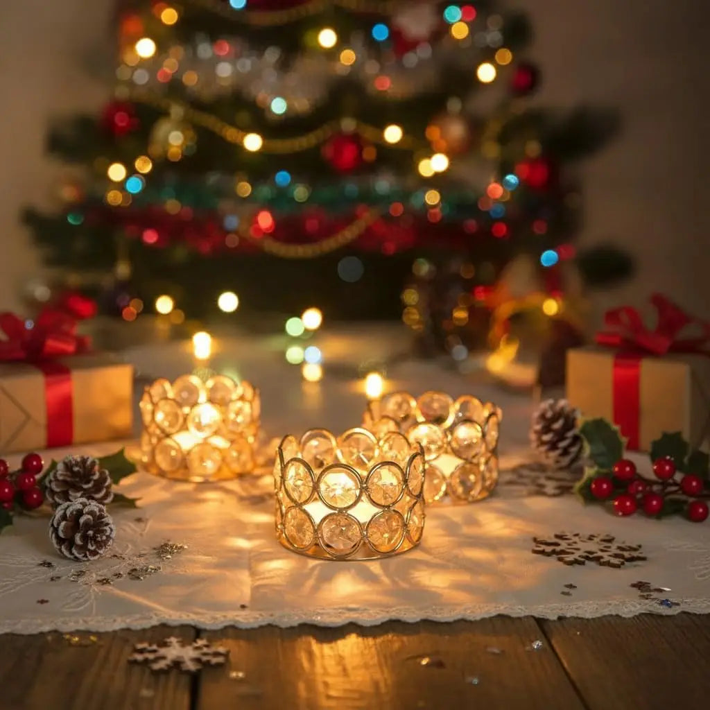 VINCIGANT Crystal Votive Candle Holders for Weddings and Home Decor