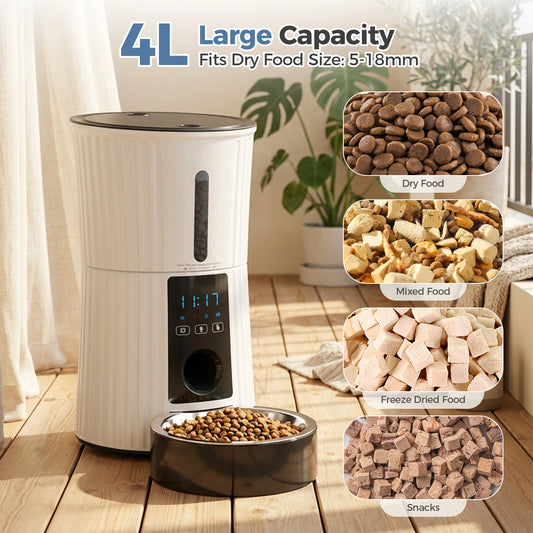 Automatic Cat Feeder With WiFi Timed Dispenser And App Control