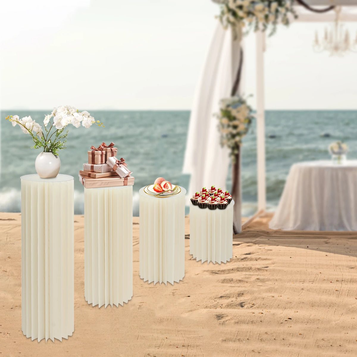 Foldable Cardboard Flower Stand Set for Wedding and Party Displays