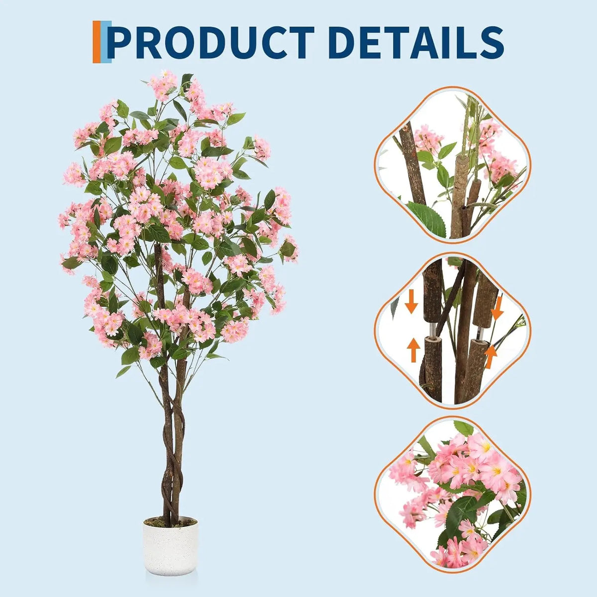 HiMISS Artificial Osmanthus Tree With Lifelike Flowers For Home Decor
