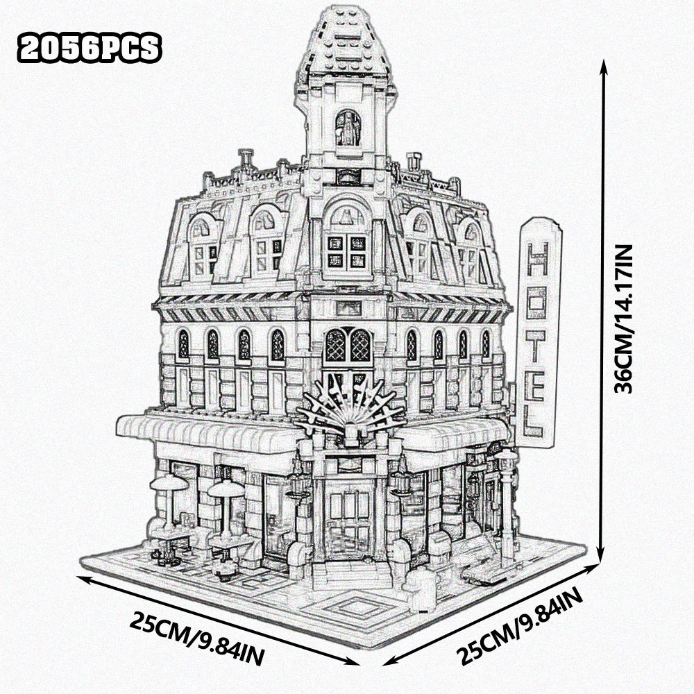 Modular City Corner Jazz Club Hotel Building Blocks Set