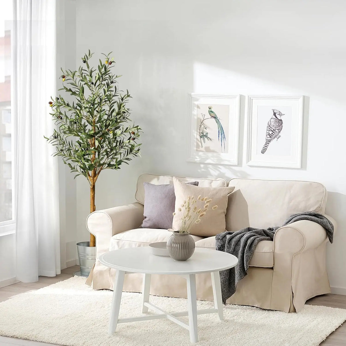 HiMISS Artificial Olive Tree Potted Plant for Home Decor