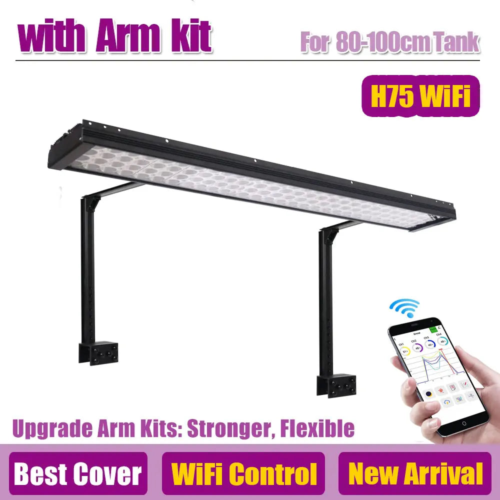 PopBloom Programmable Full Spectrum LED Aquarium Light for Reef Coral