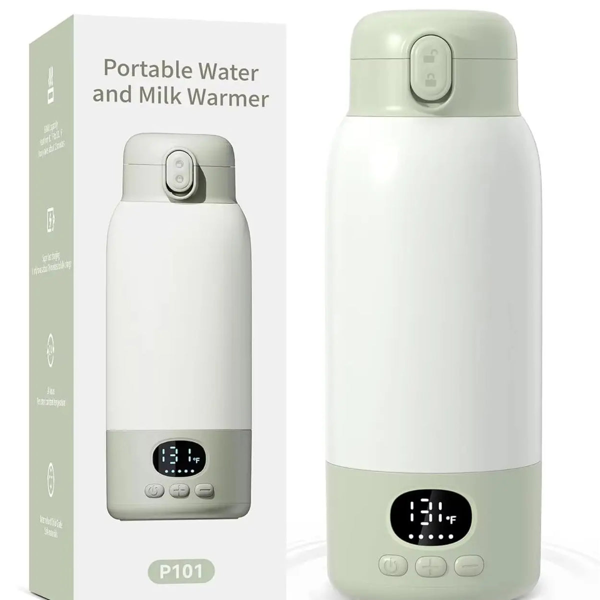 Portable Electric Heated Water Bottle With Digital Temperature Display