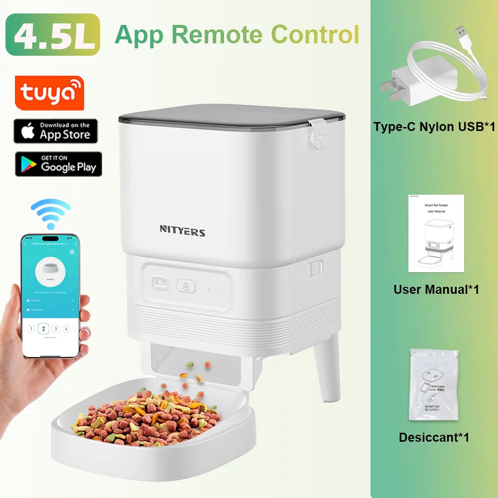 Nityers Automatic Pet Feeder With Timed Portions And Voice Recorder