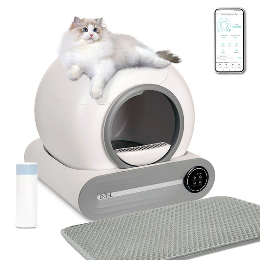 DOEL Smart Self Cleaning Cat Litter Box With 2.4 GHz WiFi App Control