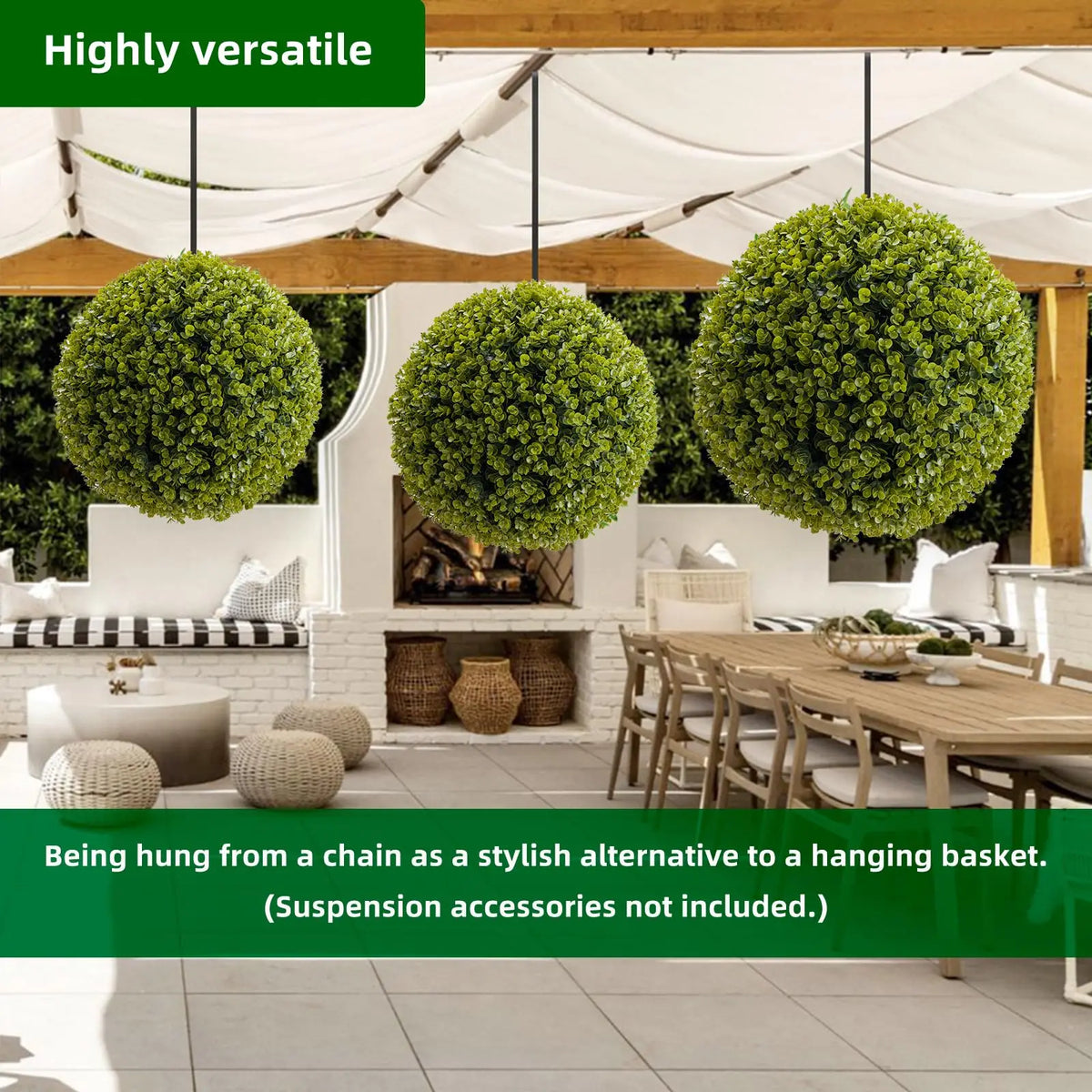 Studyset Artificial Cedar Topiary Balls for Outdoor Home Wedding Decor