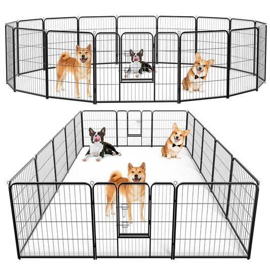 JHK Foldable 16-Panel Dog Playpen For Indoor And Outdoor Use