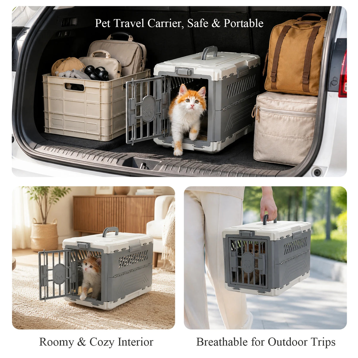 PAWZ Road Foldable Pet Carrier With Secure Door For Travel