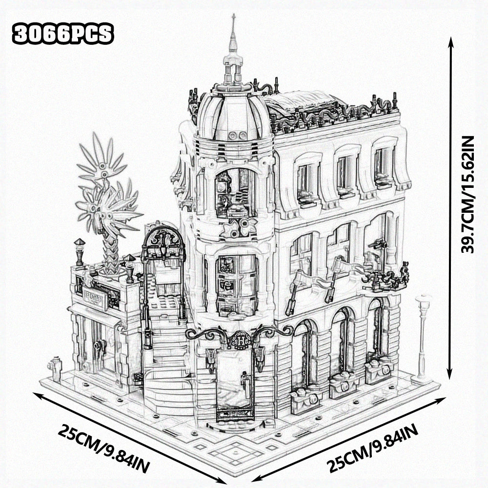 Modular City Corner Jazz Club Hotel Building Blocks Set