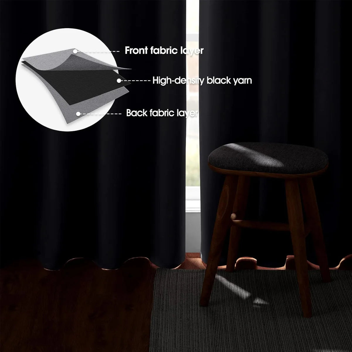 Thermal Insulated Blackout Curtains for Bedrooms Living Rooms and Hotels