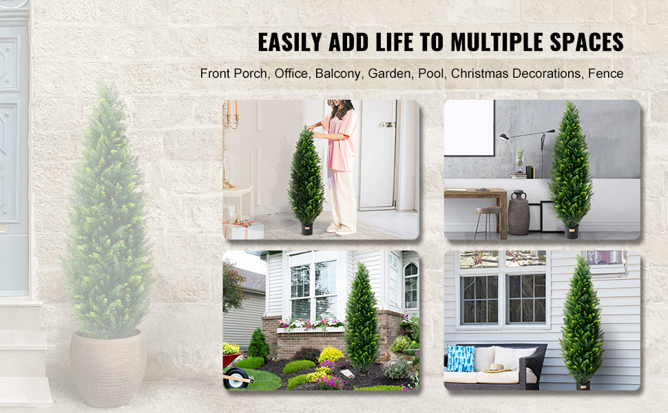 SucceBuy Artificial Cedar Topiary Trees for Home and Garden Decor