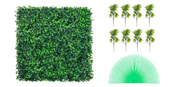 SucceBuy Artificial Boxwood Hedge Panels for Outdoor Wall Decor