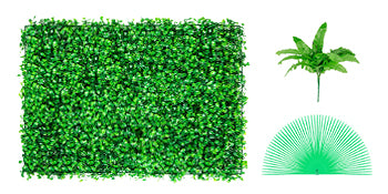 SucceBuy Artificial Boxwood Hedge Panels for Outdoor Privacy and Decor