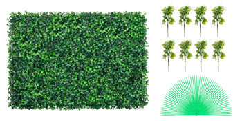 SucceBuy Artificial Boxwood Hedge Panels for Outdoor Wall Decor