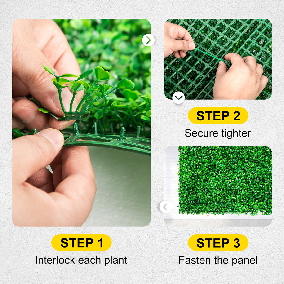 SucceBuy Artificial Boxwood Hedge Panels for Outdoor Privacy and Decor