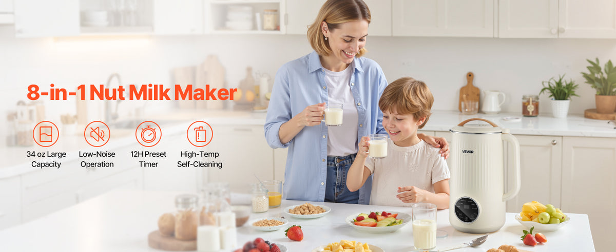VEVOR 8-in-1 Nut Milk Maker for Soy and Oat Milk
