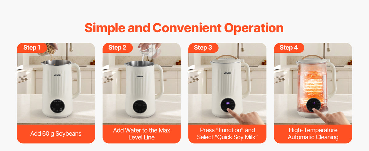 VEVOR 8-in-1 Nut Milk Maker for Soy and Oat Milk